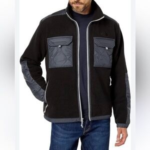 The North Face Men’s Black Grey Fleece Royal Arch Jacket Full Zip Size Large